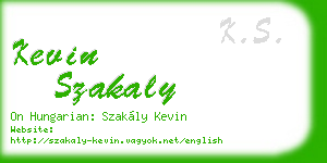 kevin szakaly business card