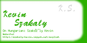 kevin szakaly business card